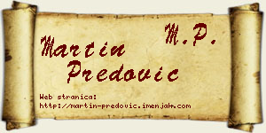 Martin Predović vizit kartica